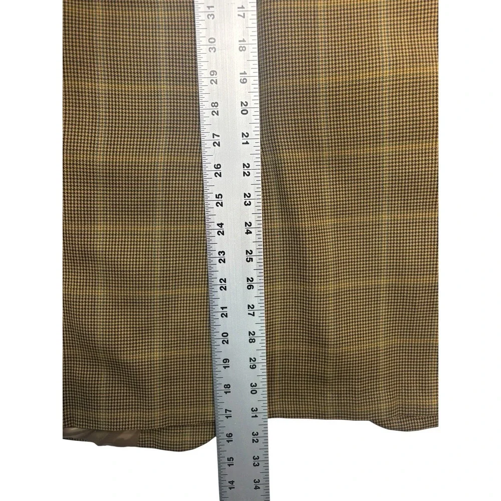 Hart Schaffner Marx 42R Brown Houndstooth Windowpane Blazer Jacket‎ Sport Coat